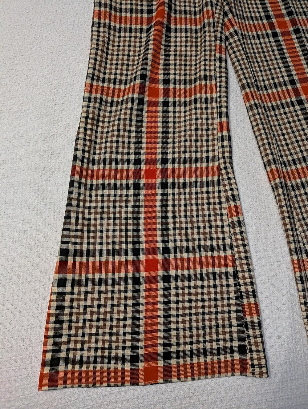 Free People Plaid Wide-Leg Trousers in Red & Cream - Picture 7 of 13